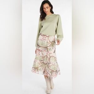 Esqualo Floral Layered Midi Skirt, VGUC, Size 10